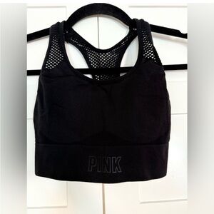 PINK Victoria's Secret Black Mesh Sports Bra